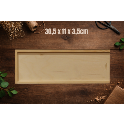Pudełko drewniane zasuwane 30,5x11x3,5cm